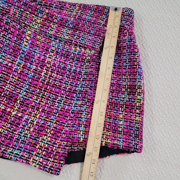 Blush Noir Bright Multicolor Tweed Women's Wrap Skirt Size Small - Picture 3 of 13